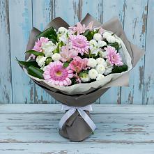 Букет цветов из:  Герберы, Альстромерии и Хризантемы в Новогорном