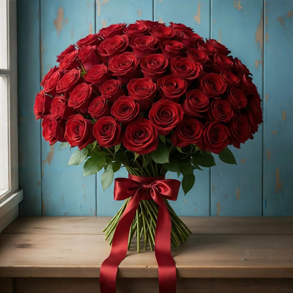 Букет Красные розы Блэк Меджик в Новогорном