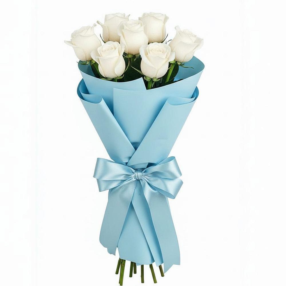Букет 7 белых роз Проуд в Новогорном