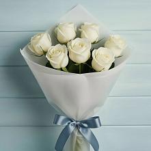 Букет 7 Белых роз Эдлесс Лав #REPLACE_PRED# Новогорном