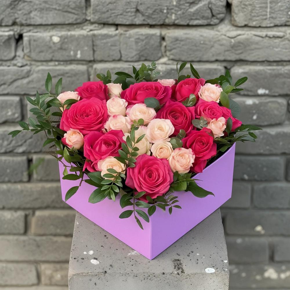 Цветочная композиция из Розы в коробке в Новогорном