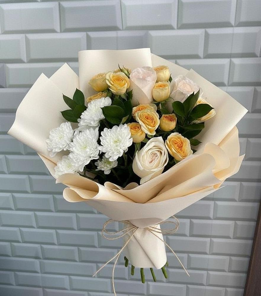 Букет цветов из: Розы и Хризантемы в Новогорном