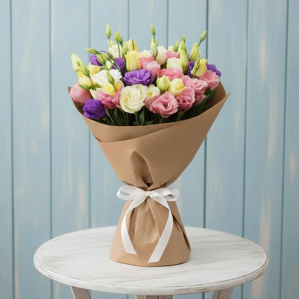 Букет цветов из: Лизиантусы в Новогорном