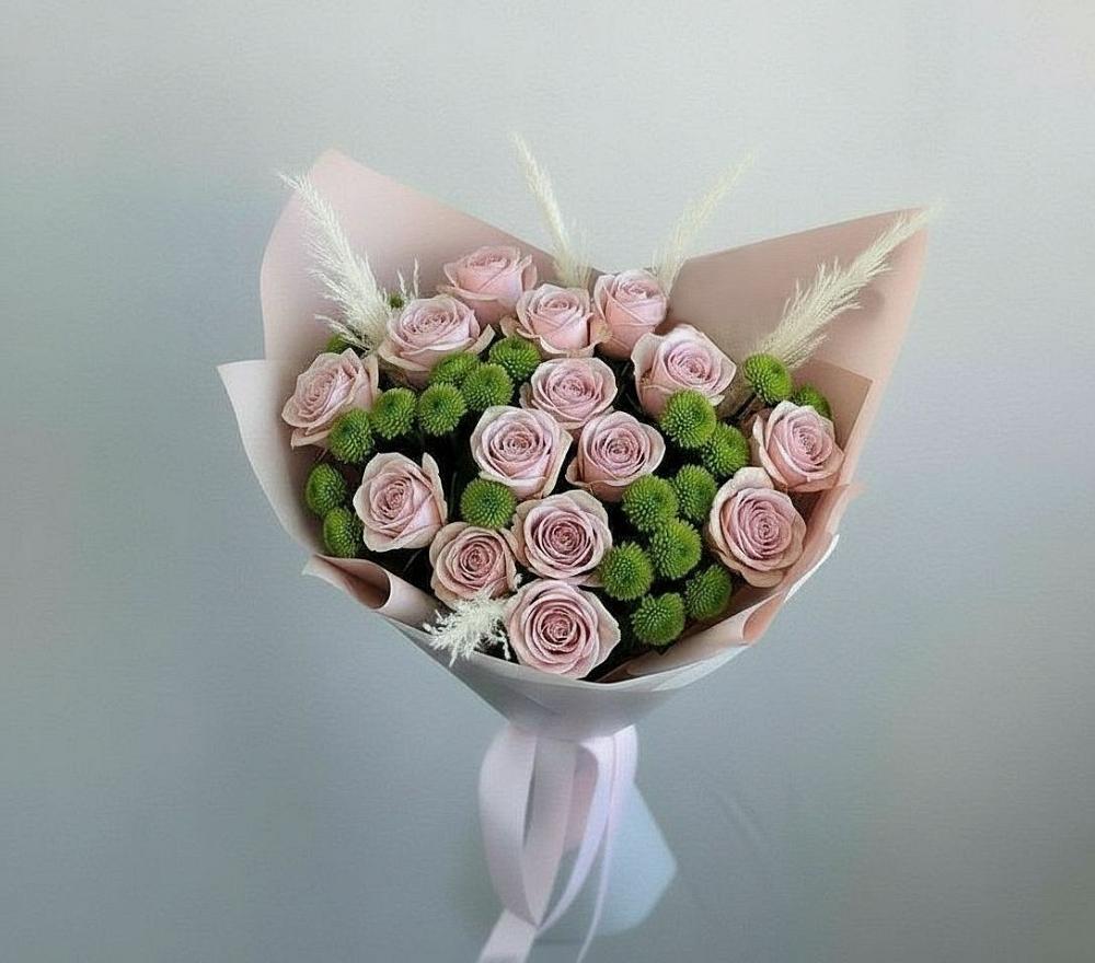 Букет цветов из: Розы и Хризантемы в Новогорном