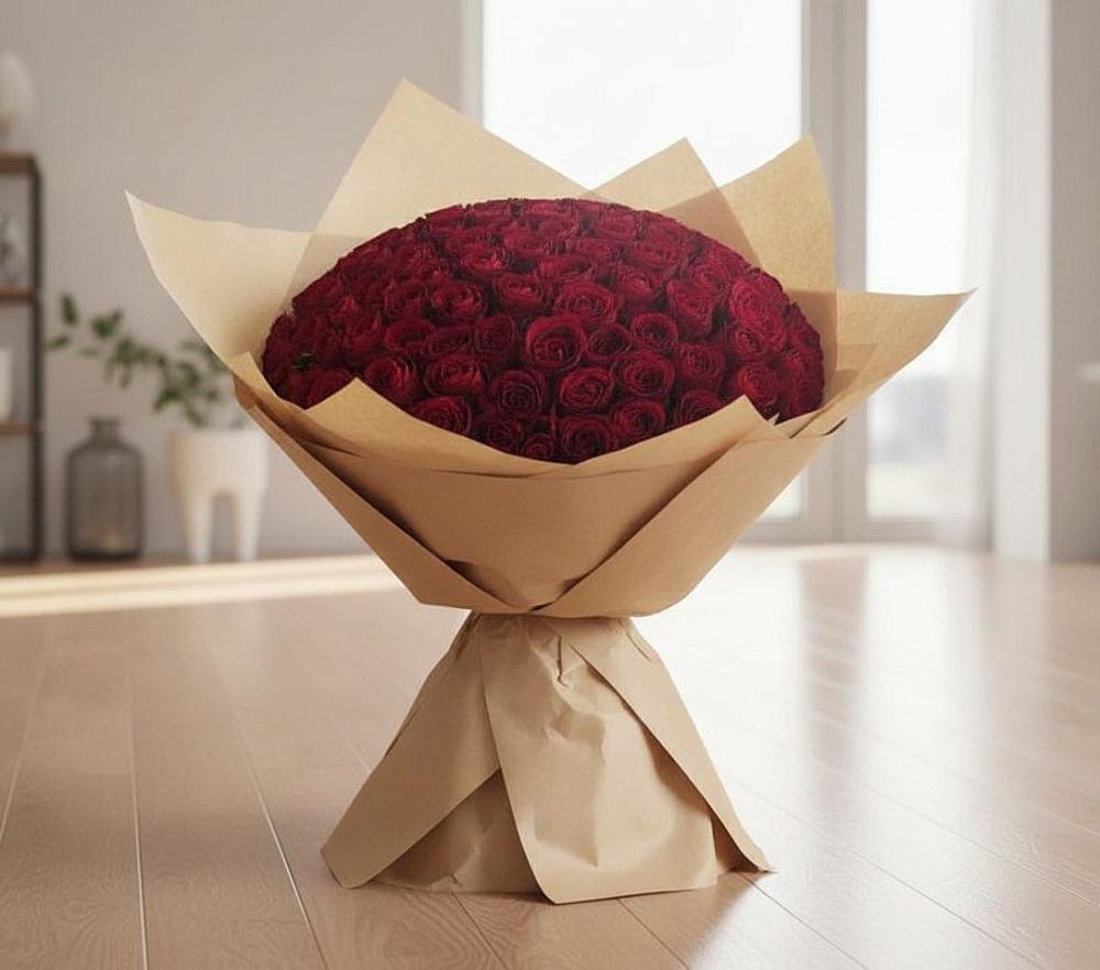 Букет 101 Красная роза в Новогорном