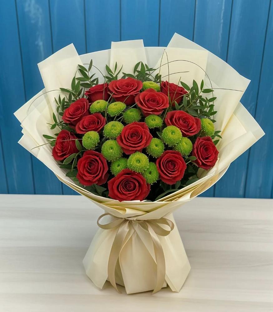 Букет цветов из: Розы и Хризантемы в Новогорном