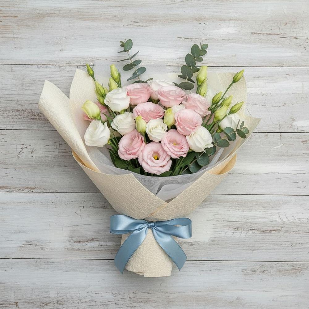 Букет цветов из: Лизиантусы в Новогорном